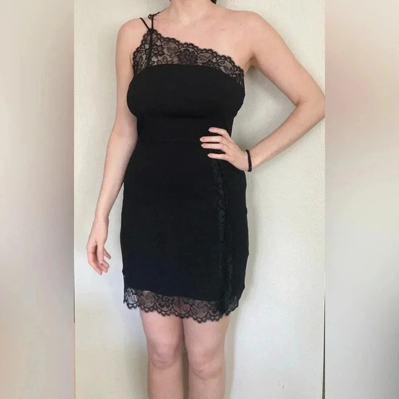 adella slip black lace dress Call My Lover Lace Slip Mini Dress Black